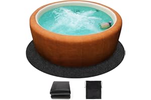 Aboofx 75" Hot Tub Mat Outdooor with Carring Bag, Round Hot Tub Mat for Inflatable Tub Indoor Outdoor, Hot Tub Pad Rug Accessories for 74" or Below Hot Tubs