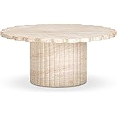 Tov Furniture Blossom Washed Travertine Finish Indoor/Outdoor Coffee Table