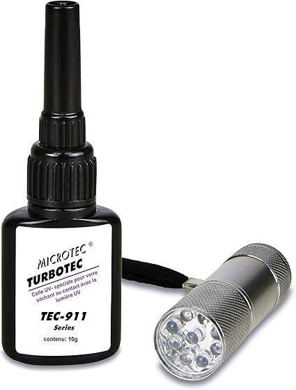 Colle Avec Lampe UV, Kit Colle UV Rechargeable 60g + Lampe UV