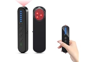 AOBOCAM Anti-Spy Hidden Camera Detector with 99% Accuracy,Find GPS Trackers &Listening Devices Portable Privacy Protector for Hotel/Travel,Anti-Surveillance RF Bugs Detector with LED (Black)