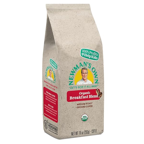 NEWMAN’S OWN ORGANICS BREAKFAST BLEND, GROUND COFFEE, FAIR TRADE CERTIFIED, MEDIUM ROAST, BAGGED 10OZ