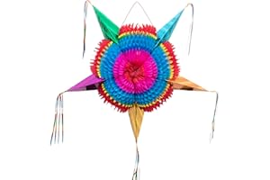 FIESTA WRAPS Mexican Piñata (Medium 26 inches) - Authentic Handmade Foldable Pinata for Birthday Party - Piñatas para Cumpleaños - Fiesta Piniata - Mexican Star Pinata - Cinco de Mayo Pinatas