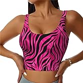 Tangopi Sports Bras for Women U Back Womens Tank Tops with Built in Bras Padded Crop Workout Tops Longline Yoga Bra Top