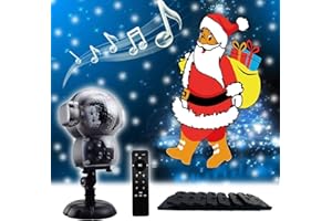 UPODA LED Snowfall Halloween Waterproof with Remote Control Timer and Music Player Anime Snow Light Projector for Outdoor Wedding Holiday Party Decorations