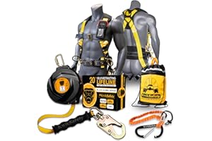 KwikSafety - Charlotte, NC - Mamba 20’ [Harness Combo] Self Retracting Lifeline Carbonate Lightweight Housing Class 1 Web SRL ANSI OSHA Retractable Fall Arrest Construction Gear