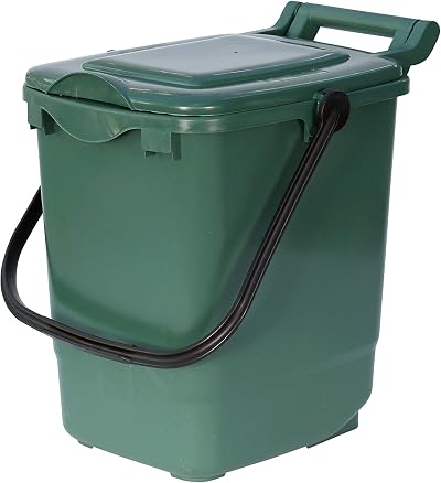 All-Green 23L Large Compost Caddy Green for Food Waste Kerbside Bin