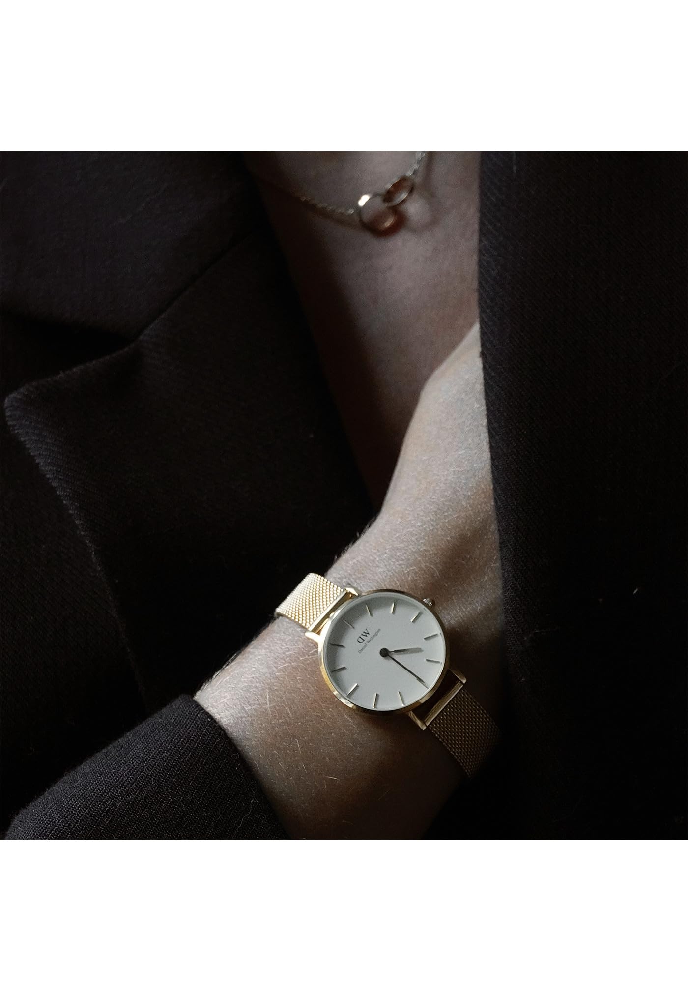 Daniel Wellington Petite Evergold Women’s Watch – Japanese Quartz Movement, Stainless Steel Mesh Strap, Water Resistant, Gold Watch for Women
