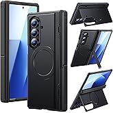 Magnetic for Samsung Galaxy Z-Fold-7 Case: Dual Stand Horizontal & Vertical, Fit for MagSafe Charging, 9H Glass Screen Protec