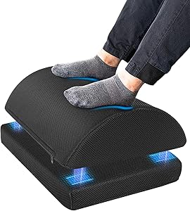 Ximoon Foot Rest for Under Desk at Work,Adjustable Foot Stool with Handle Non-Slip Bottom,Soft Yet Firm Ergonomic Design for Home Office Gaming Car to Relieve Lumbar,Back,Knee Pain