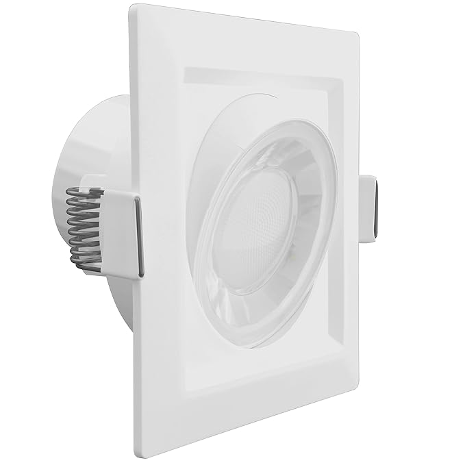 LED Einbaustrahler dimmbar 8W schwenkbar drehbar wassergeschützt IP44 eckig, warmweiss