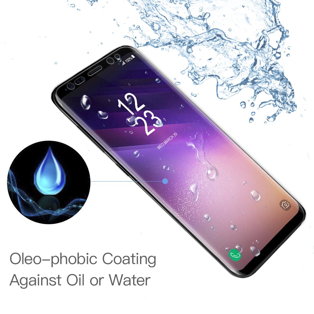 [2 Pezzi] Senisttech Pellicola Protettiva per Samsung Galaxy S8 -0,33mm HD ad alta trasparenza 3D compatibile - protezione perfetta contro graffi, acqua, vibrazioni e impronte digitali