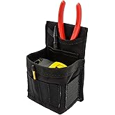 Diamondback GK1 Pouch - Small Tool Pouch with Belt Clip - Ideal Multi-Use Carpenter & Electrician Tool Pouch - 3" x 2.75" x 6.75" Modular Tool Belt Pouches for Utility Vests & Belts (Black)