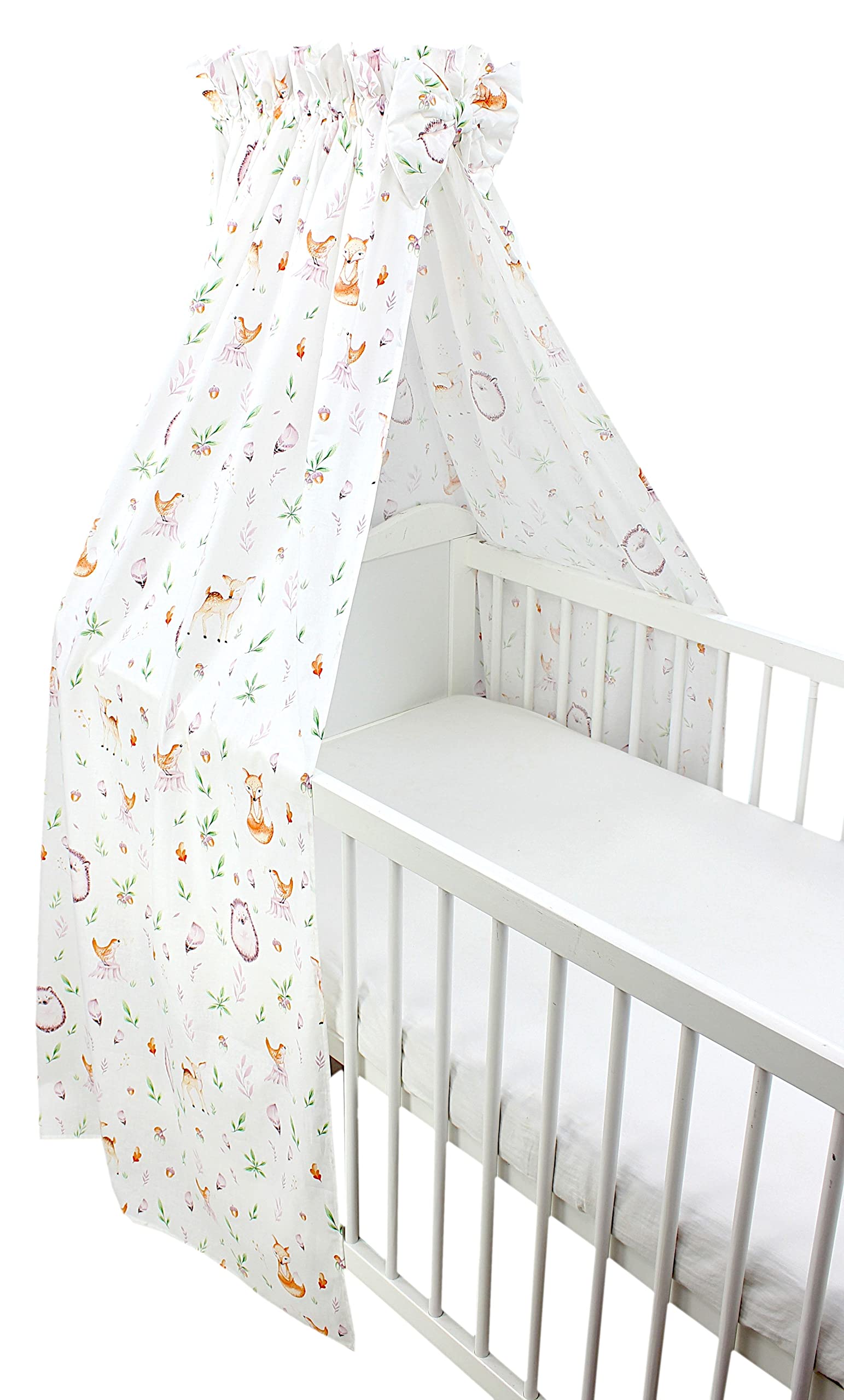 TupTam Baby Cot Canopy with Crown and Bow, Clearing/Deer, ca. 160x240 cm