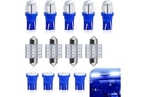 awlbed 13 PCS Car LED Reading Light Combination Set, T10 31mm Bi-tip High Brightness 8000K Lighting Bulb, Plug and Play 50000H Long Life License Plate Light, Universal for Cars Interior Bulb (Blue)