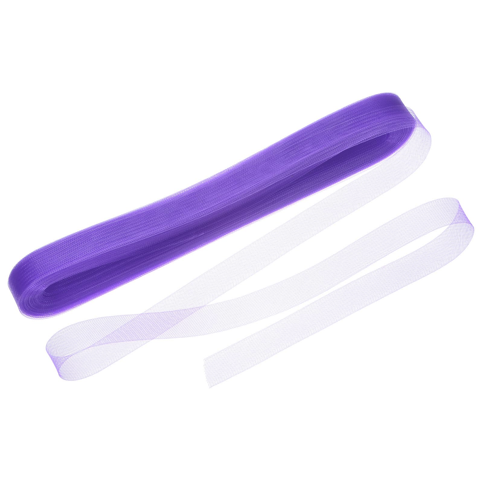 M METERXITY Stiff Horsehair Braid 1 Inch Wide 25 Yards Soft Polyester Horsehair Braid Roll for Wedding Dress/Dance Formal Dress Accessories/Skirt Boning Sewing Shaping [Light Purple]