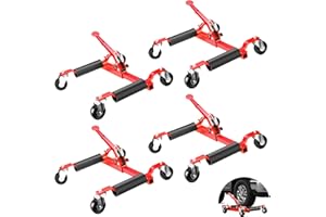 EXPLOREHORIZON Car Dolly Set of 4, 6000 LBS Capacity Car Wheel Dolly with Tire Jack, Car Dollies for Vehicle Positioning & Auto Repair Moving