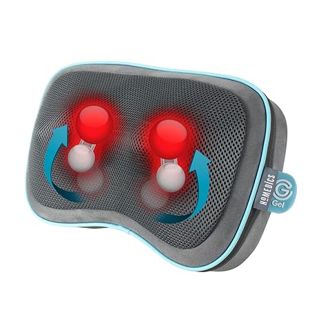Homedics Gel Shiatsu Massage Pillow With Heat Rechargeable