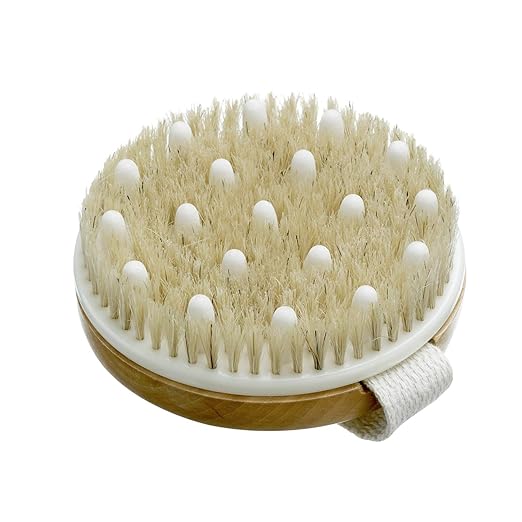 Dry Brushing Body Brush - Best for Exfoliating Dry Skin, Lymphatic Drainage and Cellulite Treatment - Organic Spa Exfoliation and Massage Scrub Brush with Natural Boar Bristles best cellulite products