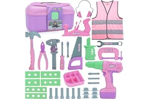 MAGIC4U Kids Tool Set, 31 PCS Kids Tool Box Pretend Play Construction Toy with Electric Drill Hammer Tool Accessories Toddler Tool Set for Girls Boys Ages 3 4 5 6 7 Years Old