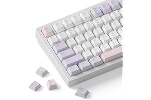 dokodoko Dream Bunny Keycaps - PBT Cherry Profile, Dye-Sub, 168 Keys, Cute Minimalist Pastel Set for Mechanical Keyboards