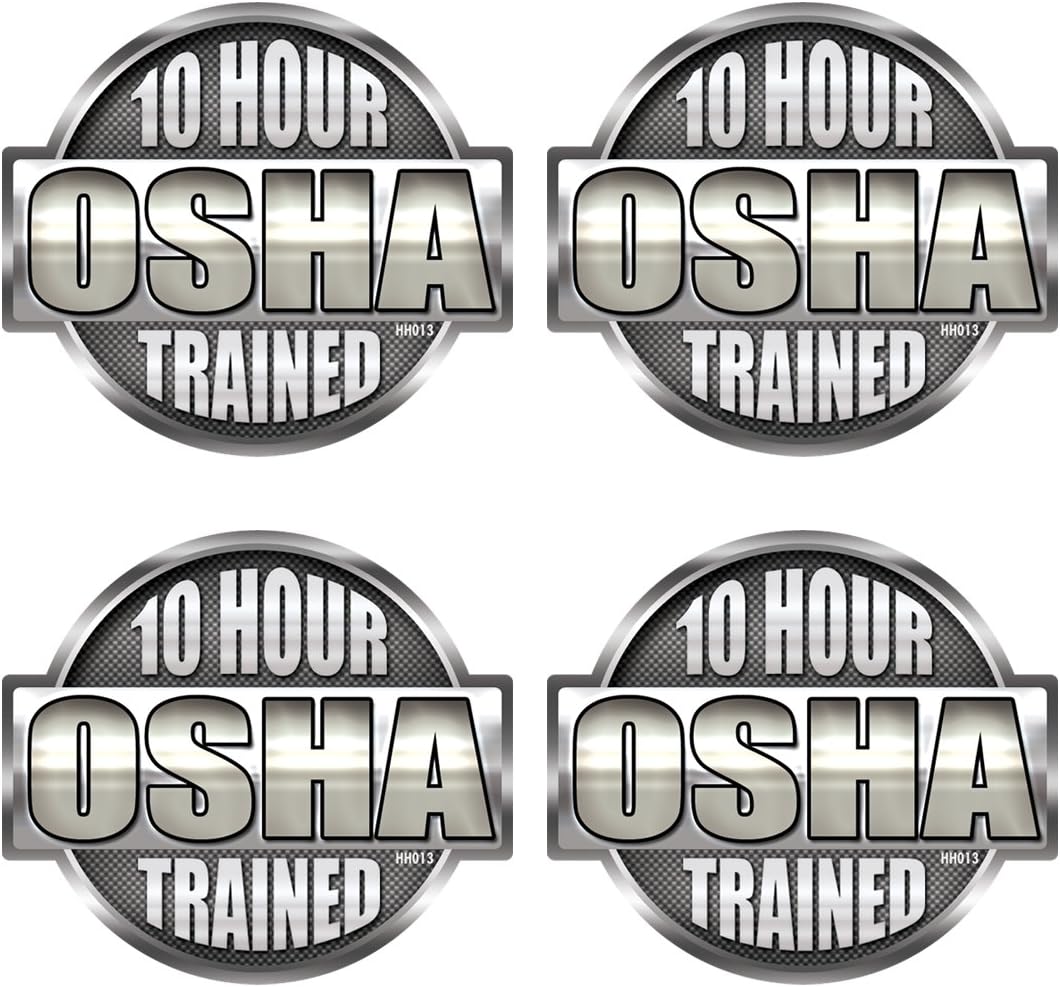OSHA 10 Hour Hard Hat Stickers 4 Pack #HH013 - - Amazon.com