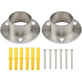 Pxyelec 2Pcs Stainless Steel Closet Rod Flange for 1.5 Inch 38mm Pipe | Durable Holder for Steel Pipe, Fits Closet Rods, Easy to Install