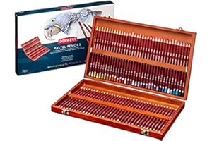 Derwent Pastel Pencils, 4mm Core, Wooden Box, 72 Count (2300343)