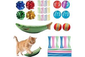 SHIPPOU Cat Toys 33 Pack - Delightful Interactive Variety Set for Cats & Kittens with Catnip Toy, Crinkle Balls, Cat Ball Toy