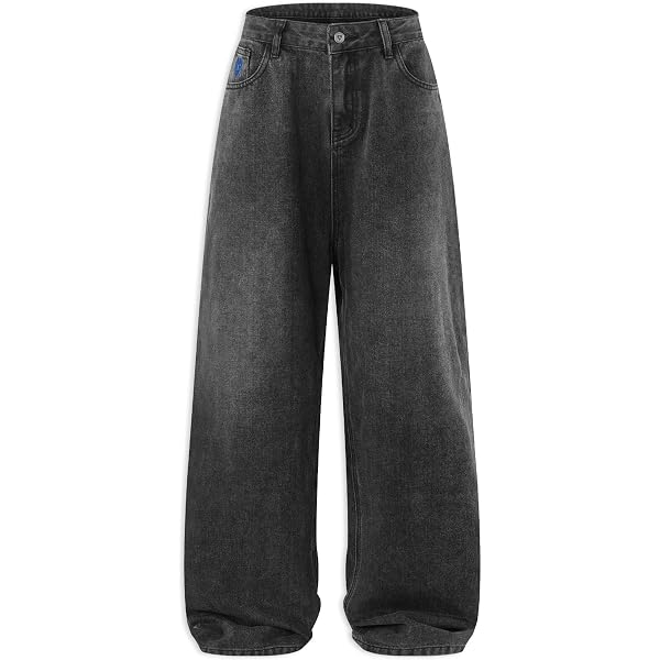 Jeans for Men Fashion Y2k Gradient Color Straight Wide Leg Denim