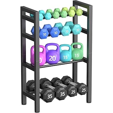 HB1 A-Frame Dumbbell Rack Holder Storage Racks 3/4/5/6 Tier, Free Weights Dumbbells Set Weight Tower for Dumbbells Home Fitness Equipment