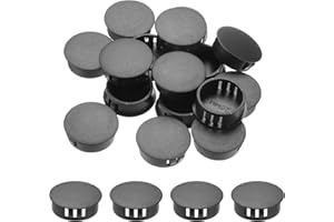 MECCANIXITY 32PCS 28mm/1.1" Black Plastic Hole Plugs, Flush Type Panel Hole Plugs Insert End Caps for Locking Hole Tubes Furn