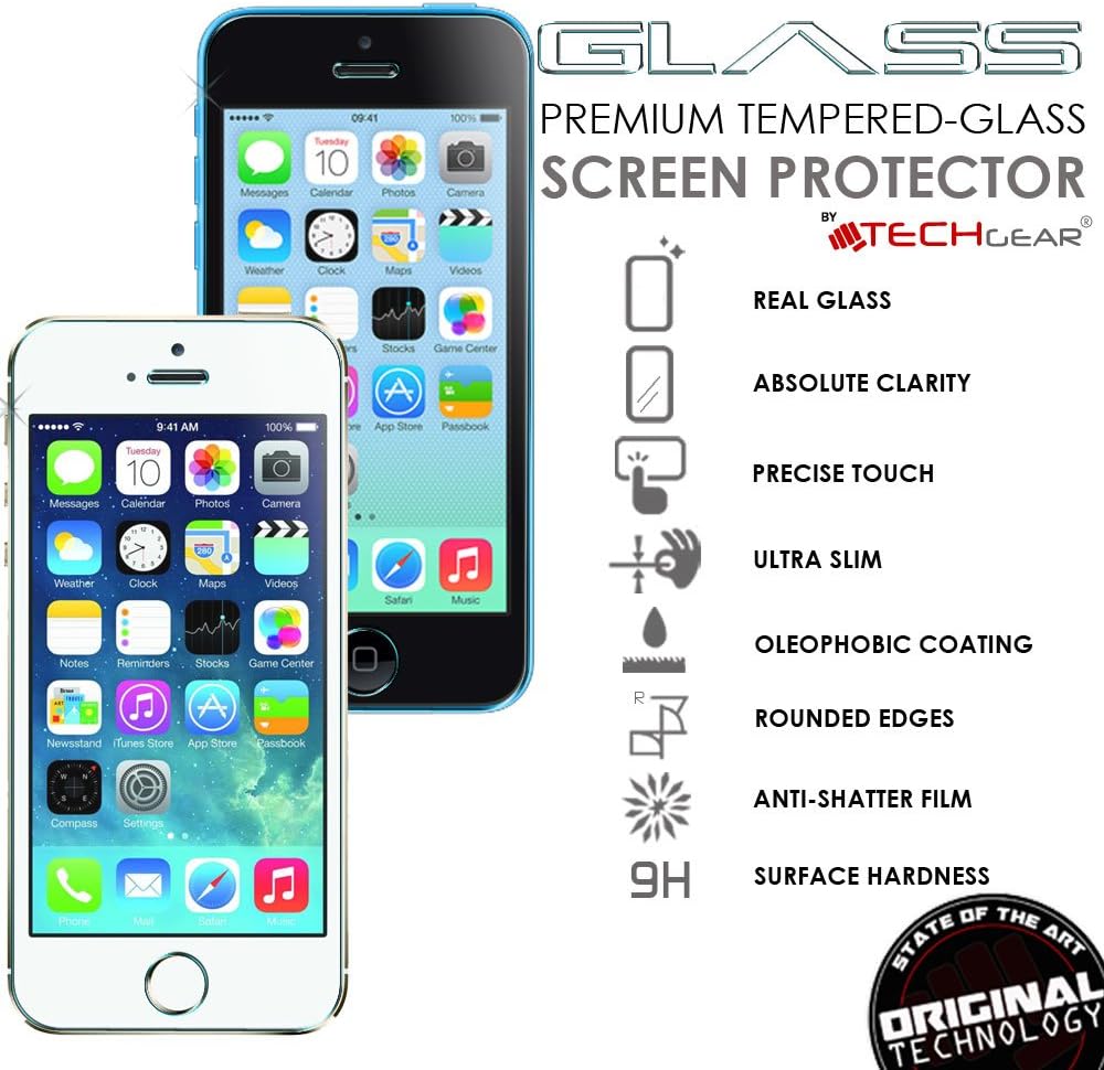 TECHGEAR [2 Pack GLASS Edition for iPhone SE 2016 / 5s / 5c / 5 - Image 3
