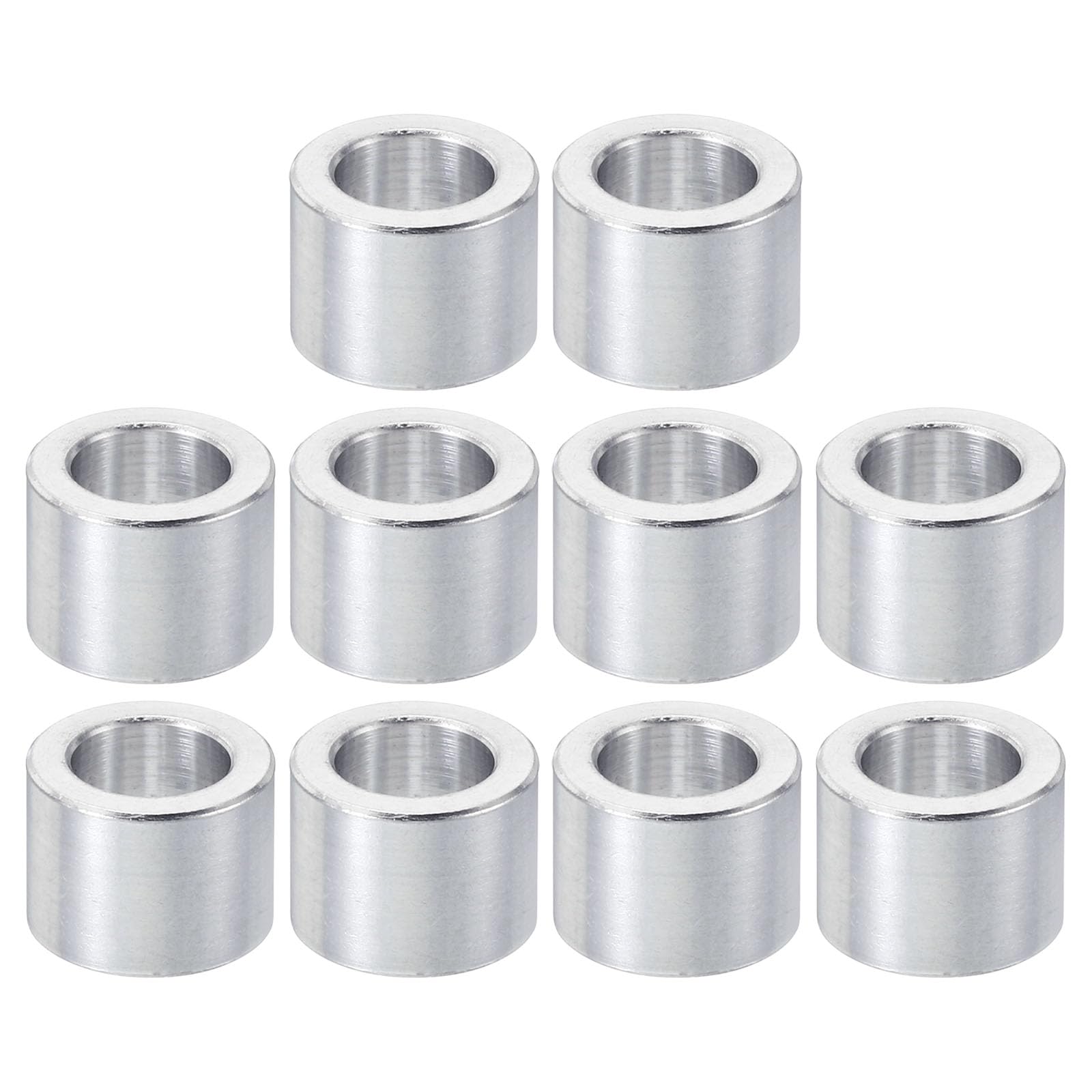PATIKIL M10 Aluminum Spacers, 10 Pcs Metal Spacer Aluminum 10.2mm ID x 16mm OD x 12mm L Aluminum Spacer Screw Standoff Round for 3/8" M10 Screw Bolts