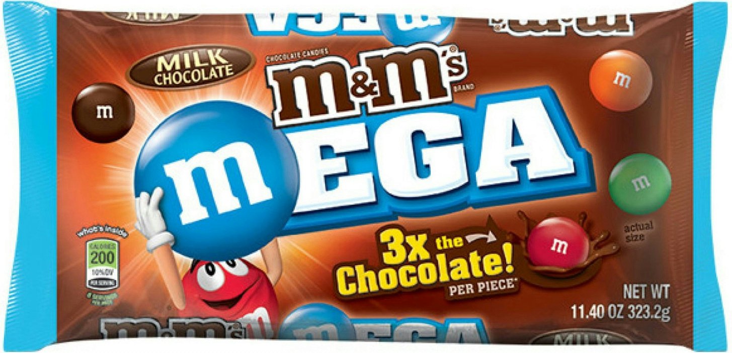 Mega M&Ms 3x the Chocolate 11.40 Oz. Bag (Pack of 2