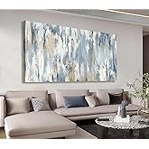 Shoci Large Abstract Wall Art, Gray Blue Beige Canvas Pictures, 24