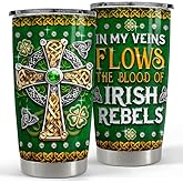 SANDJEST Irish Tumbler 20oz Celtic Cross Stainless Steel Tumbler with Lid Gifts for Women Birthday Christmas