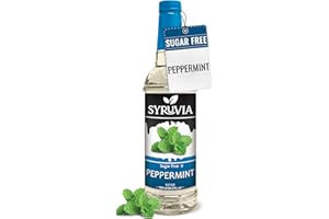 Syruvia Sugar Free Peppermint Syrup for Coffee, Flavored Syrup for Drinks, Lattes, and Desserts – 25.4 fl oz