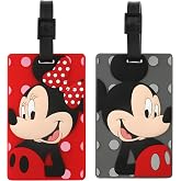 Cute Luggage Tags for Suitcases 2-Pack Cute Silicone Luggage Tag with Name ID Card Funny Suitcase Label (Cartoon pattern-01)