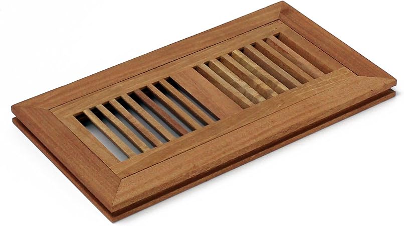 4 X 10 Inch Santos Mahogany Wood Flush Mount Floor Register Vent Cover Grille Unfinished By Welland 3 4 In Thickness