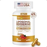 Liposomal Berberine with Ceylon Cinnamon 1200MG - GLP-1 Friendly, High-Absorption Berberine Supplement, Natural Body Balance Support - Non-GMO, 60 Veg Capsules, Made in USA, Lab Tested