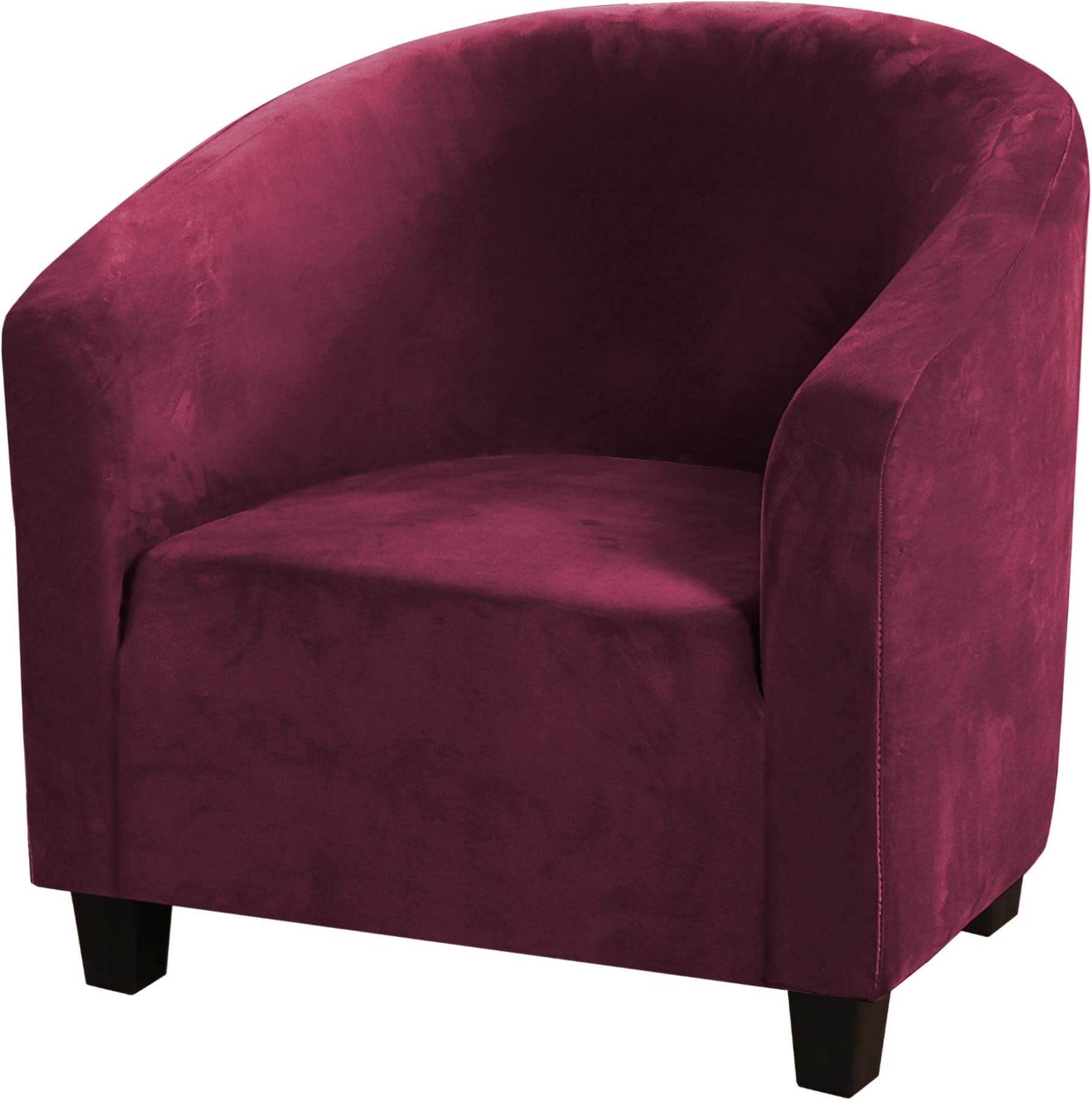 Flamingo P High Stretch Sofa Cover Velvet Tub Chair Cover Skid Resistance Furniture Protector Stretch Fabric Super Soft Couch Slipcover (1 Pack, Burgundy)