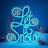Let It Snow Neon Sign Neon Snowflake Light Winter Led Sign for Wall Decor Christmas Neon Signs Christmas Decoration Light Up Sign for Bar Winter Party Home Office Art