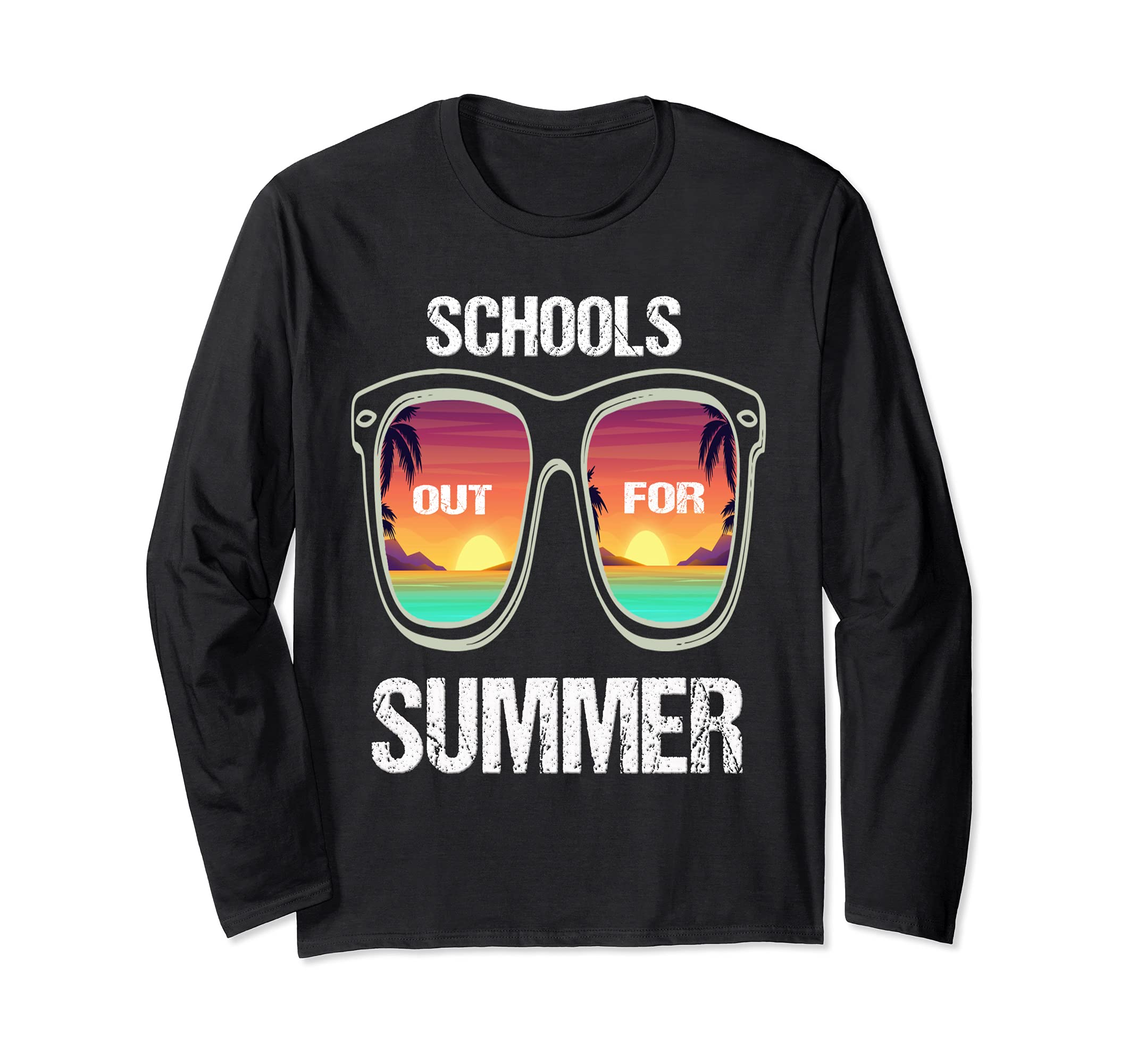 Schools Out For Summer Vintage Retro Teacher Student Long Sleeve T-Shirt