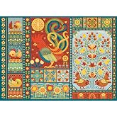 Cobble Hill 1000 Piece Puzzle - Scandi Chicken Quilt - Sample Poster Included