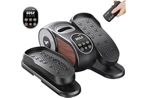 MERACH Under Desk Elliptical Machine, Leg Exerciser While Sitting for Seniors with Remote Control & 12-Speeds, Quiet Portable Electric Seated Pedal Exerciser Machine for Home Office