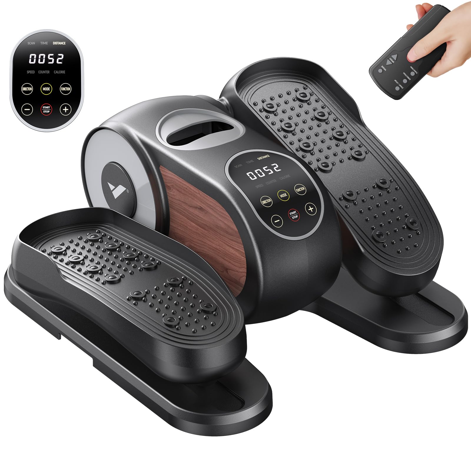 Photo 1 of MERACH Under Desk Elliptical Machine, Ellipse Leg Exerciser as Seen on TV for Seniors with Remote Control & 12-Speeds, Quiet Portable Electric Seated Pedal Exerciser Machine for Home Office (Black)