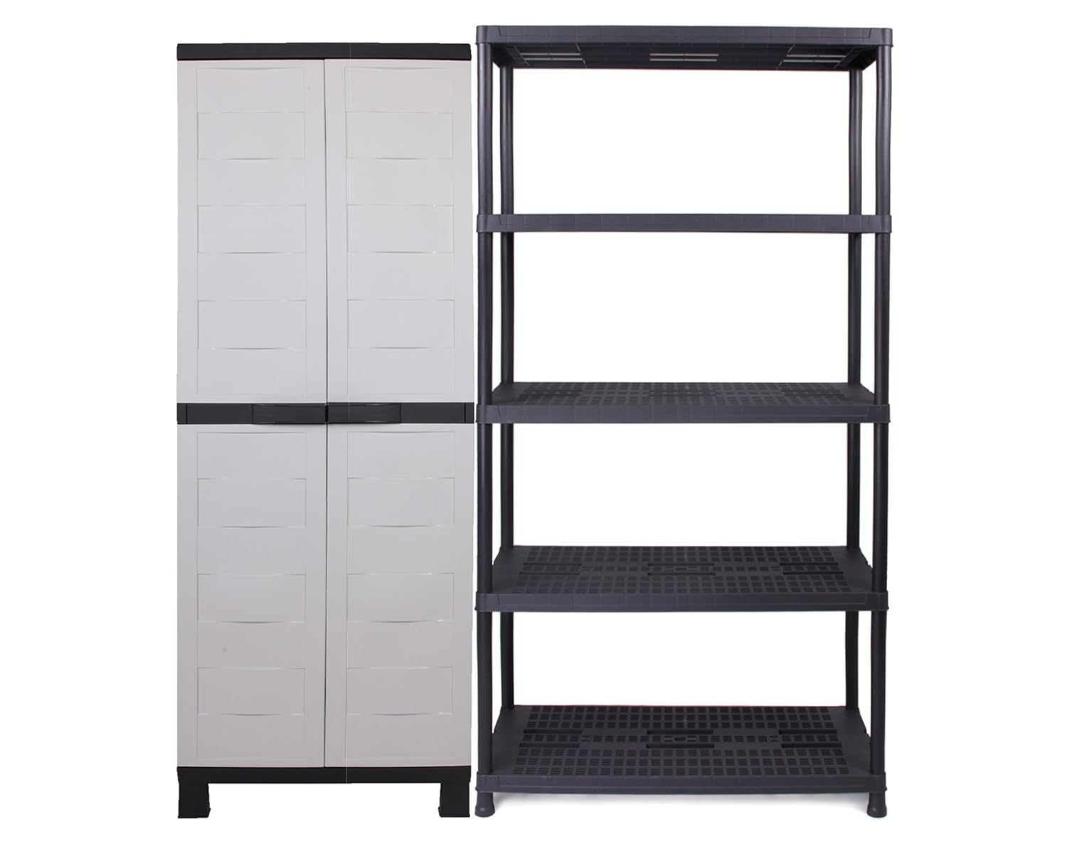 Ondis24 Kunststoffschrank Prestige + Kunststoffregal Steckregal