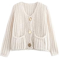 Yimoon Women's Cropped Cardigan Sweaters Button Down Long Sleeve