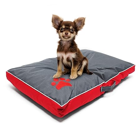 Wiltec Outdoor Haustierkissen Hundekissen Hundebett Katzenliege Wasserdicht Waschbar M Rot 70x45x6cm