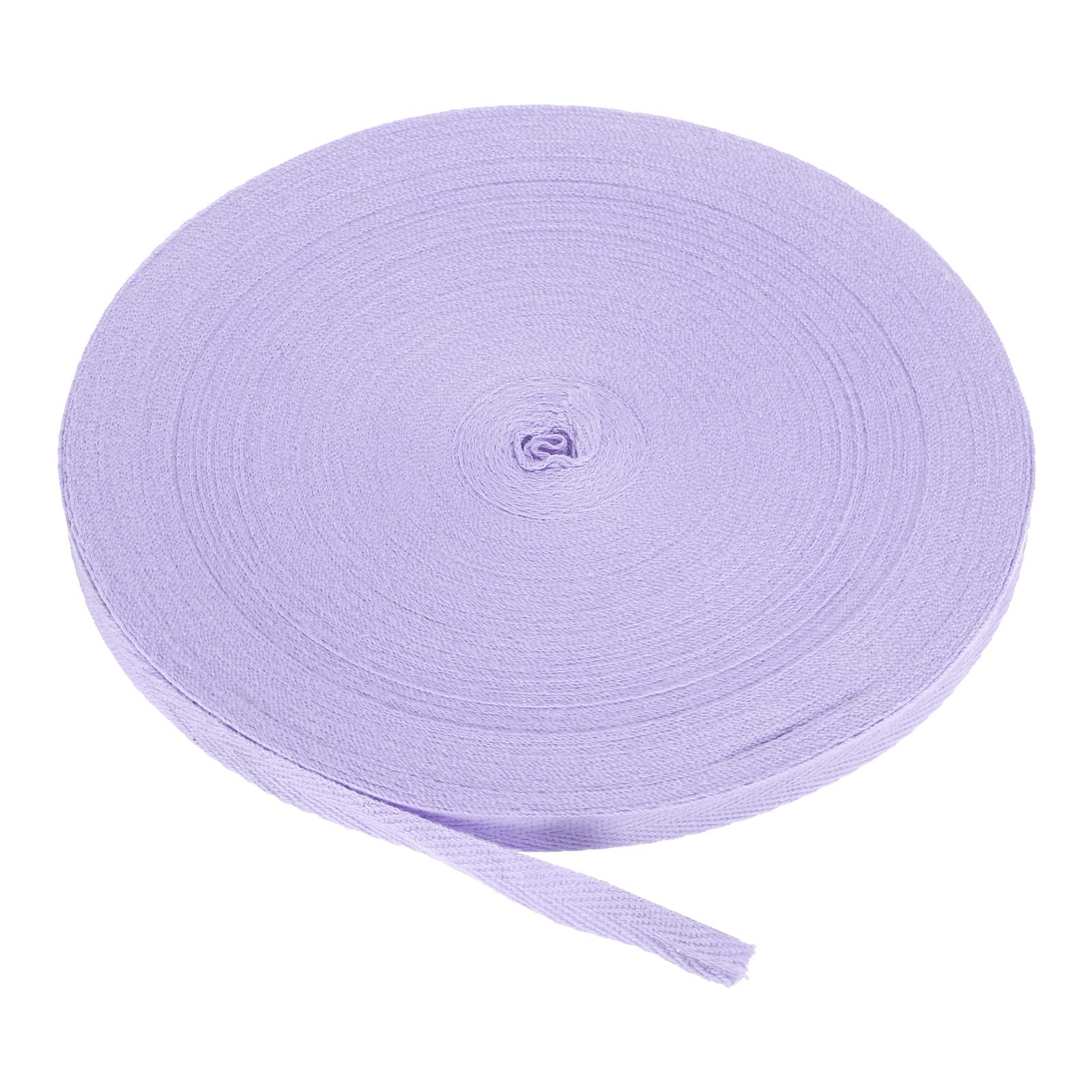 PATIKIL Cotton Twill Tape 10mm(3/8 Inch) 50 Yards Cotton Ribbon Bias Binding Tape Herringbone Webbing Trim for Sewing Gift Wrapping Craft DIY Light Purple - 45m